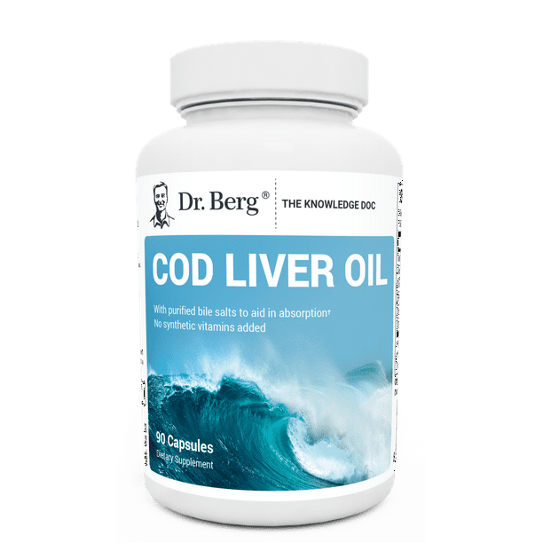 Dr. Berg's Cod Liver Oil W/ Omega3s DHA & EPA Vitamins A & D 90