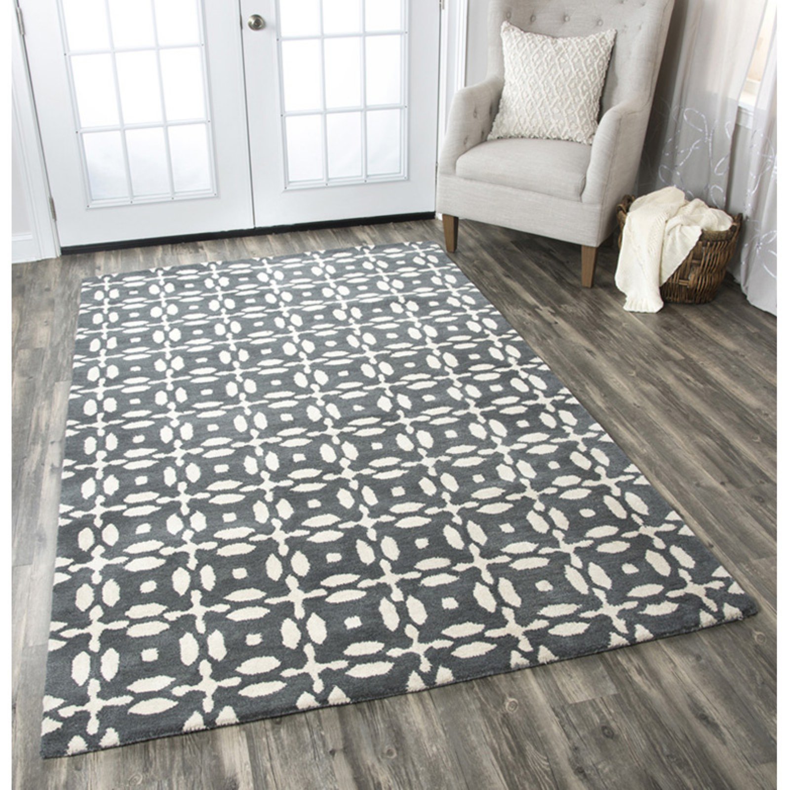 Rizzy Rugs Opus Area Rug OP8231 Grey Abstract Shapes 5' x 8' Rectangle