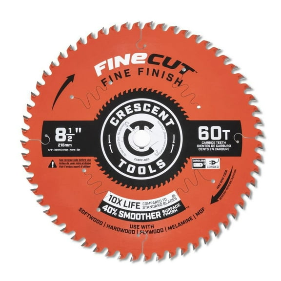 Crescent Circular Saw Blade 8 1/2In X 60 Tooth Fine Cut Fine Finishing