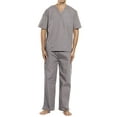 thumbnail image 1 of Unisex Scrub Sets / Medical Scrubs (V-Neck) (Light Grey, Medium), 1 of 3