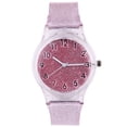 thumbnail image 1 of Pink Kids Transparent Watch Creative Shiny Watch Glitter Silicone Watchband Children Wrist Watch, 1 of 9