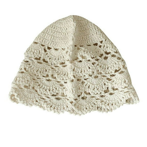 Handmade Crocheted Lace Hat Vintage Turban Casual Elegant Beanie for Women Girls