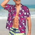 thumbnail image 7 of Gukieu Vintage Vinyl Record Print Men's Short-sleeved Shirts, Button-down Lapel Hawaiian Shirts, T-shirts, Beach Vacation Summer Casual Wear,Large, 7 of 7