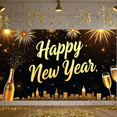 thumbnail image 5 of Decorative Design New Year Banner Colorful Theme Celebration Banner Balloon Decoration Fireworks Party Banner for New Year Party Festival Gathering Event, 5 of 5
