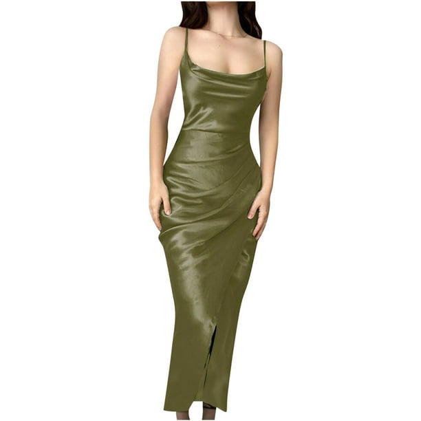 Vestido de mujer Casual sólido sin mangas Sling cuello cuadrado Jag vestido corto OAVQHLG3B Store lin121212