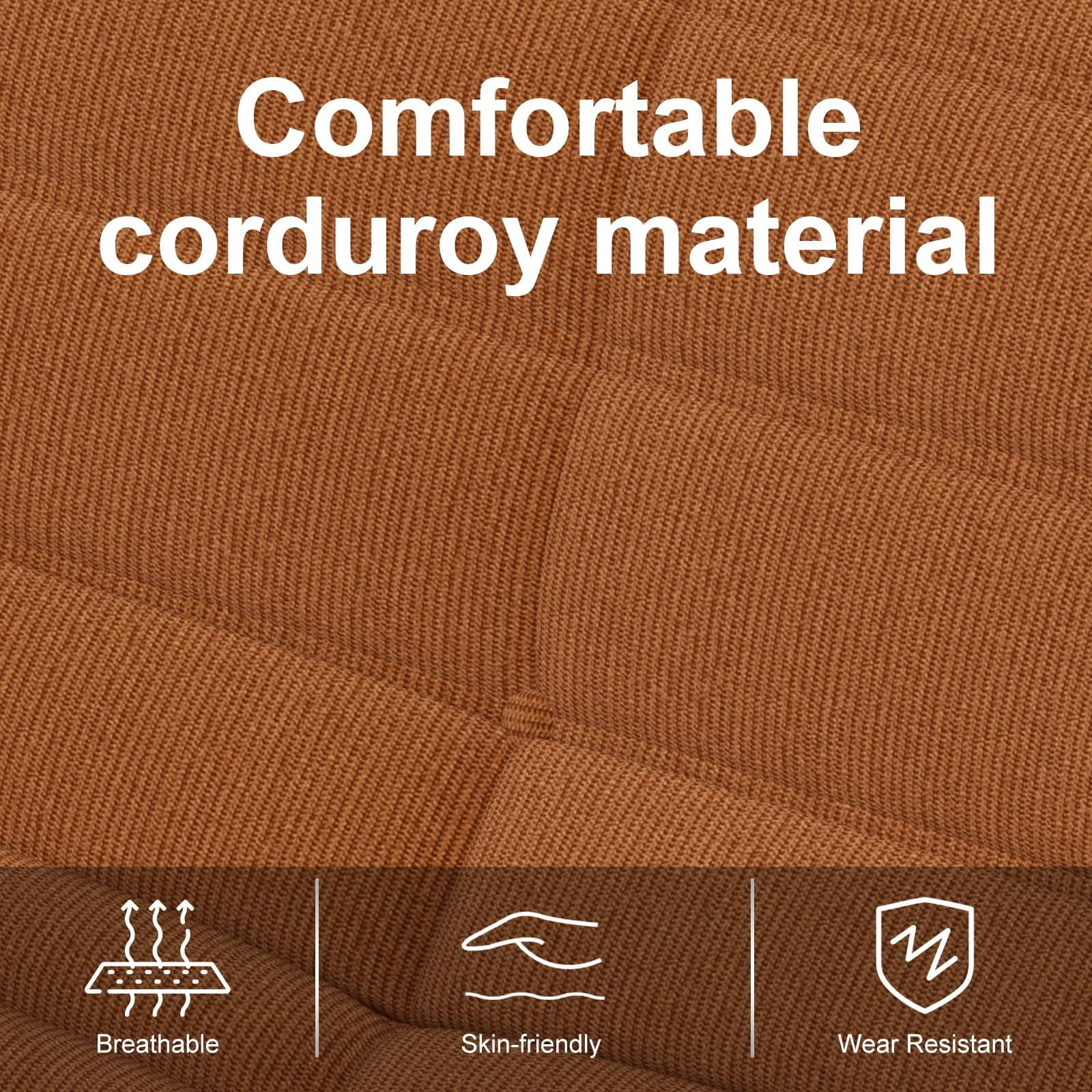 Kinsuite Bean Bag Chairs - Soft Memory Foam Bean Bag Sofa, Beanbag Chairs for Adults with Cat Ear Design, Lazy Sofa Big Bean Bag for Bedroom Living Room Balcony Salon Office, Brown