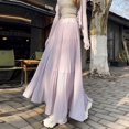 thumbnail image 6 of Women's Korea Sunray Pleat Skirt Elegant Purple Maxi Length Skirt 2025 Spring Summer Female Stretch Waist Maxi Length Skirt, 6 of 10