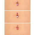 thumbnail image 4 of Women’s Stainless-Steel 14G Assorted Pink Belly Rings, 3-Pack Body Jewelry, 4 of 6