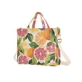 thumbnail image 7 of FORMRS Womens Corduroy Tote Bag Crossbody Shoulder Handbag with Pocket, Citrus Leaves, 7 of 7