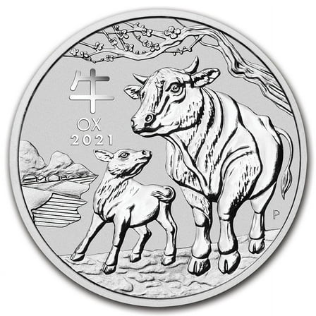 2021 Australia 1/2 oz Silver Lunar Ox BU (Series III)