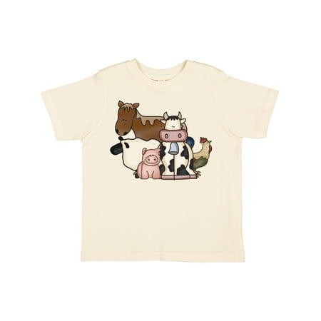 

Inktastic Cute Horse Sheep Cow Pig and Rooster Farm Animals Gift Toddler Boy or Toddler Girl T-Shirt