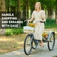 thumbnail image 3 of VIRIBUS 24 Inch Adult Trike 7 Speed Bike w Adjustable Seat 2 Baskets Matte Gray, 3 of 10