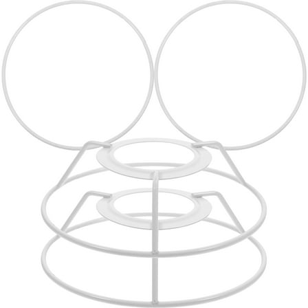 BESTOYARD 2Sets Round Iron Lampshade Brackets White for Table Lamp and Floor Lamp Frame Replacement