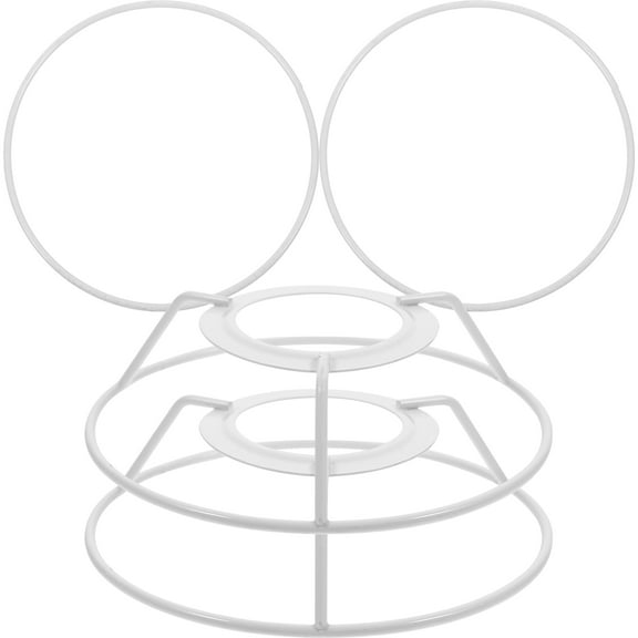 BESTOYARD 2Sets Round Iron Lampshade Brackets White for Table Lamp and Floor Lamp Frame Replacement