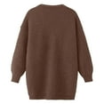 thumbnail image 5 of Ediodpoh Long Sleeved Cardigan Lazy Style Loose Jacket with Suspenders Two Piece Sweater Jackets for Women Coffee, 5 of 7
