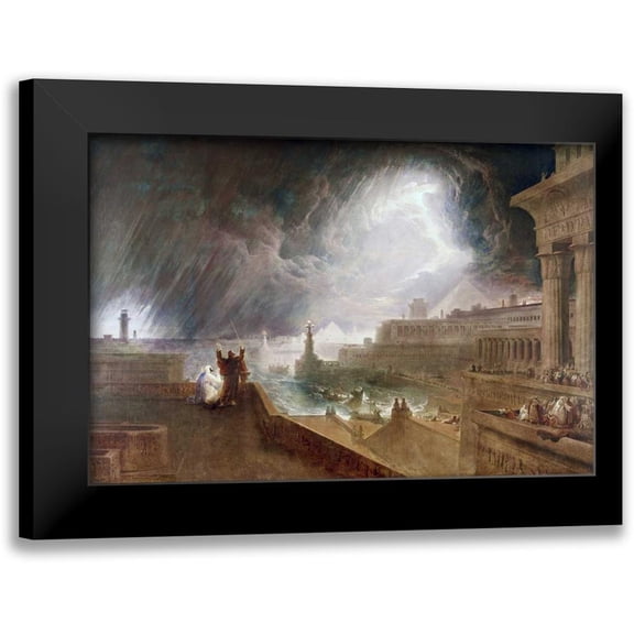 Martin, John 14x11 Black Modern Framed Museum Art Print Titled - Seventh Plague of Egypt