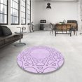 thumbnail image 4 of Ahgly Company Machine Washable Indoor Round Transitional Bright Lilac Purple Area Rugs, 7' Round, 4 of 7