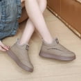 thumbnail image 2 of Womens Winter Warm Platform Snow Boots Faux Furry Lined Slip On Ankle Booties Comfortable Outdoor Non Slip Work Shoes Brown Size 8.5, 2 of 8