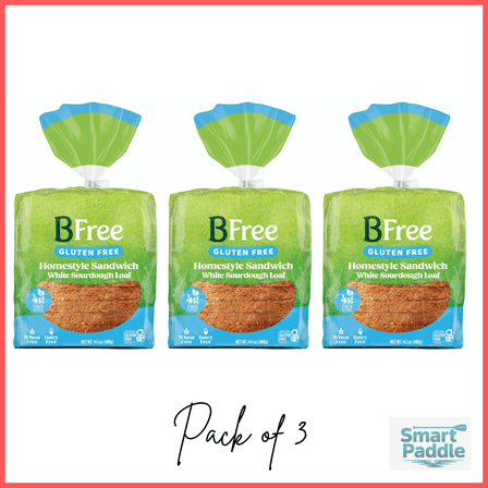 BFree Foods, Gluten Free, Homestyle Sandwich White Sourdough Loaf, 14.1oz, 1 loaf Pack of 3