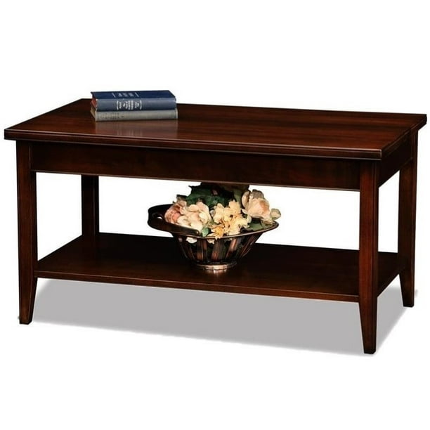 Bowery Hill Small Solid Wood Coffee, Small Round Cherry Wood Coffee Table