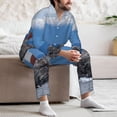 thumbnail image 7 of Naloa Lighthouse On The Waters Men’s Pajamas Set - Long Sleeve Button Down Sleep Shirt and Pajama Bottoms Sleepwear Set-, 7 of 7