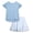 Light Blue, variant on Girls Skorts Set - 2 Piece Short Sleeve Ribbed Shirt and Stylish Ruffle Bike Skort for Girls