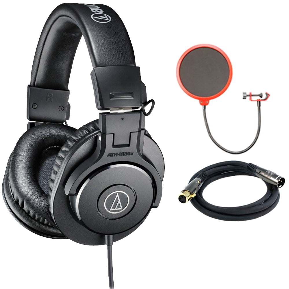 AudioTechnica ATHM30x Professional Headphones Bundle Includes, Pop