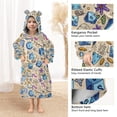 thumbnail image 3 of FORMRS Wearable Blanket Hoodie with Sleeves for Kids Cozy Flannel Sweatshirt, Blue Dice Pattern, 3 of 7