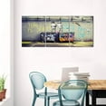 thumbnail image 4 of Hieng Large Living Room Canvas Wall Art 3 Panels Graffiti Black Woman Portrait Poster Abstract Street Pop Artwork for Bedroom Bathroom Wall Decor, 4 of 5