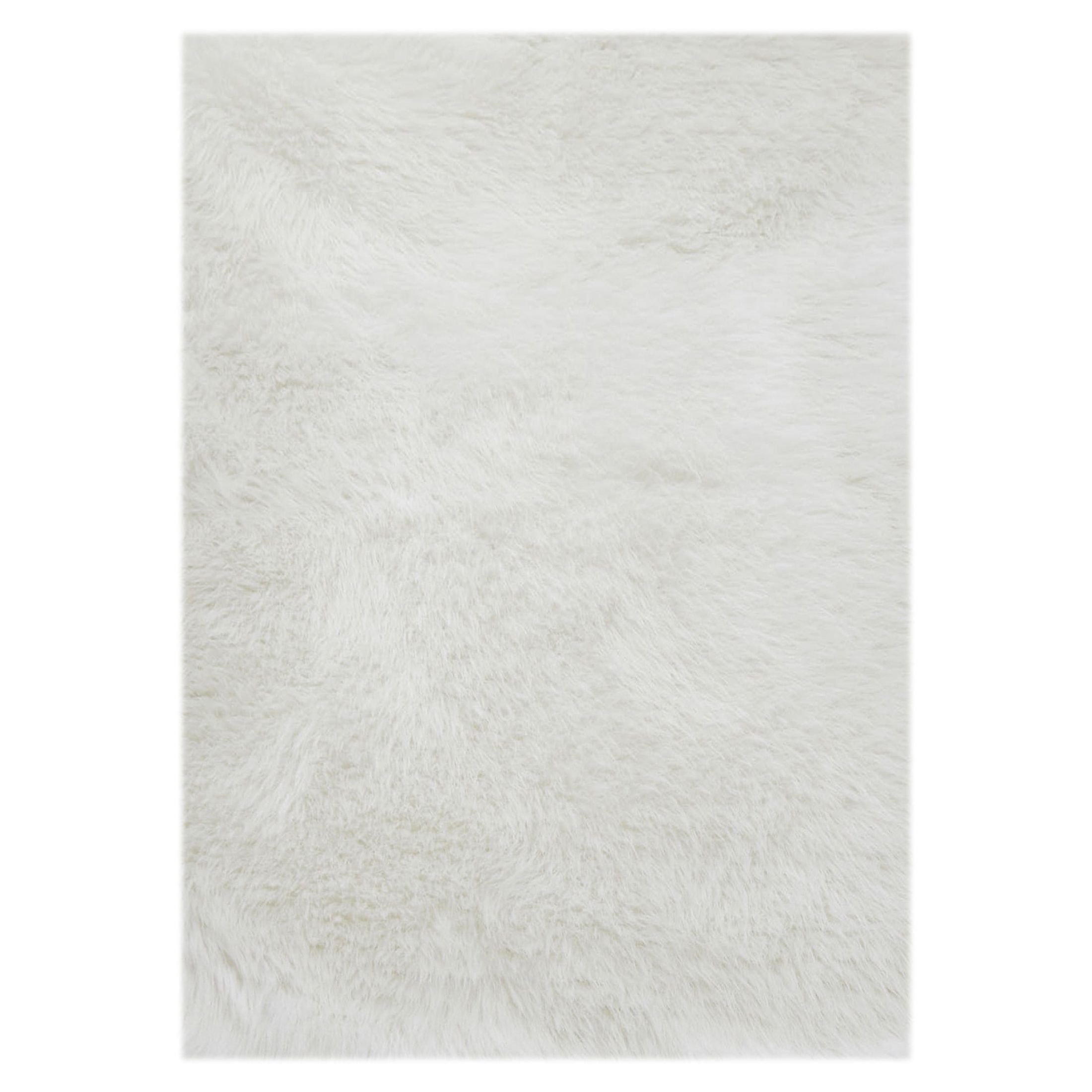 (3 pack) Mainstays White Faux Fur Rug Non-Skid Fluffy Floor Rug for living room, 30"x46"