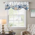 thumbnail image 6 of Ocean Tie Up Valances Curtain, Adjustable Kitchen Blue Beige Starfish Shells Eucalyptus Leaves Flowers Valances for Windows Decor, Rod Pocket Short Curtains Set for Bedroom/Bathroom, 42"x12", 6 of 9