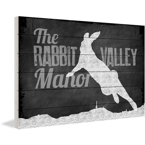 Marmont Hill "Rabbit Valley Manor" Painting Art Print On White Wood, 45.0" x 1.5"