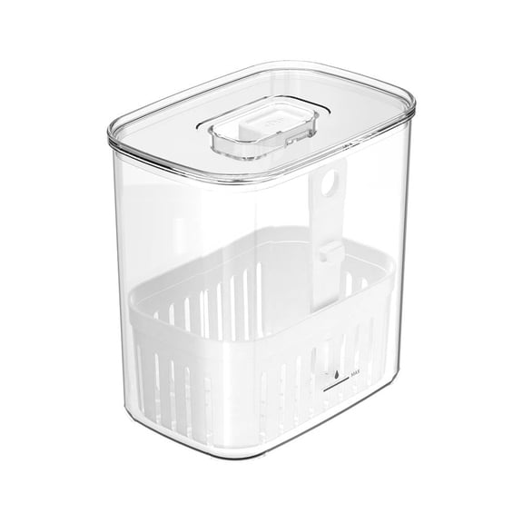 Caja Mainstays Organizador para Alimentos con Escurridor Clear Fresh Blanco