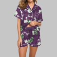 thumbnail image 2 of Rbaofujie Chemise de Nuit Femme Décontractée Imprimée Col Rabattu Manches Courtes Blouse Mode Short Ensemble Pyjama Chemise de Nuit Halloween, 2 of 5