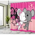 thumbnail image 5 of Ambesonne Kissing Shower Curtain, Mouse Couple and Star Art, 69"Wx70"L, Multicolor, 5 of 5