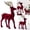 A, variant on Clearance Under $2 Wine Red Flocking Deer Christmas Decoration - Lying Reindeer, Plush Reindeer Statue for Tree and Home Decor, Single
