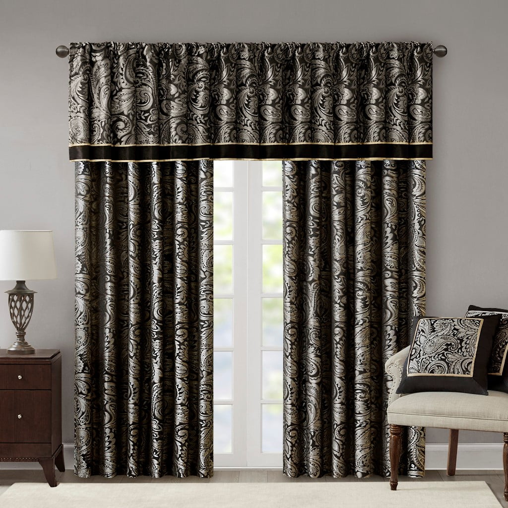 MAYEERTY Jacquard Curtain Panel Pair(2 Pcs Window Panels)
