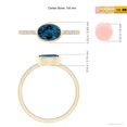 thumbnail image 5 of ANGARA Natural Bezel-Set Oval London Blue Topaz and Diamond Ring in 14K Yellow Gold for Women (Size-7x5mm) | November Birthstone, Anniversary, Jewelry Gift for Women | Natural London Blue Topaz Ring, 5 of 10