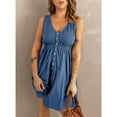 thumbnail image 1 of Vestido corto sin mangas con cuello en V,Vestido corto para mujer Vestido corto con cuello en V Vestido sin mangas con cuello en V Salida de alta intensidad, 1 of 4