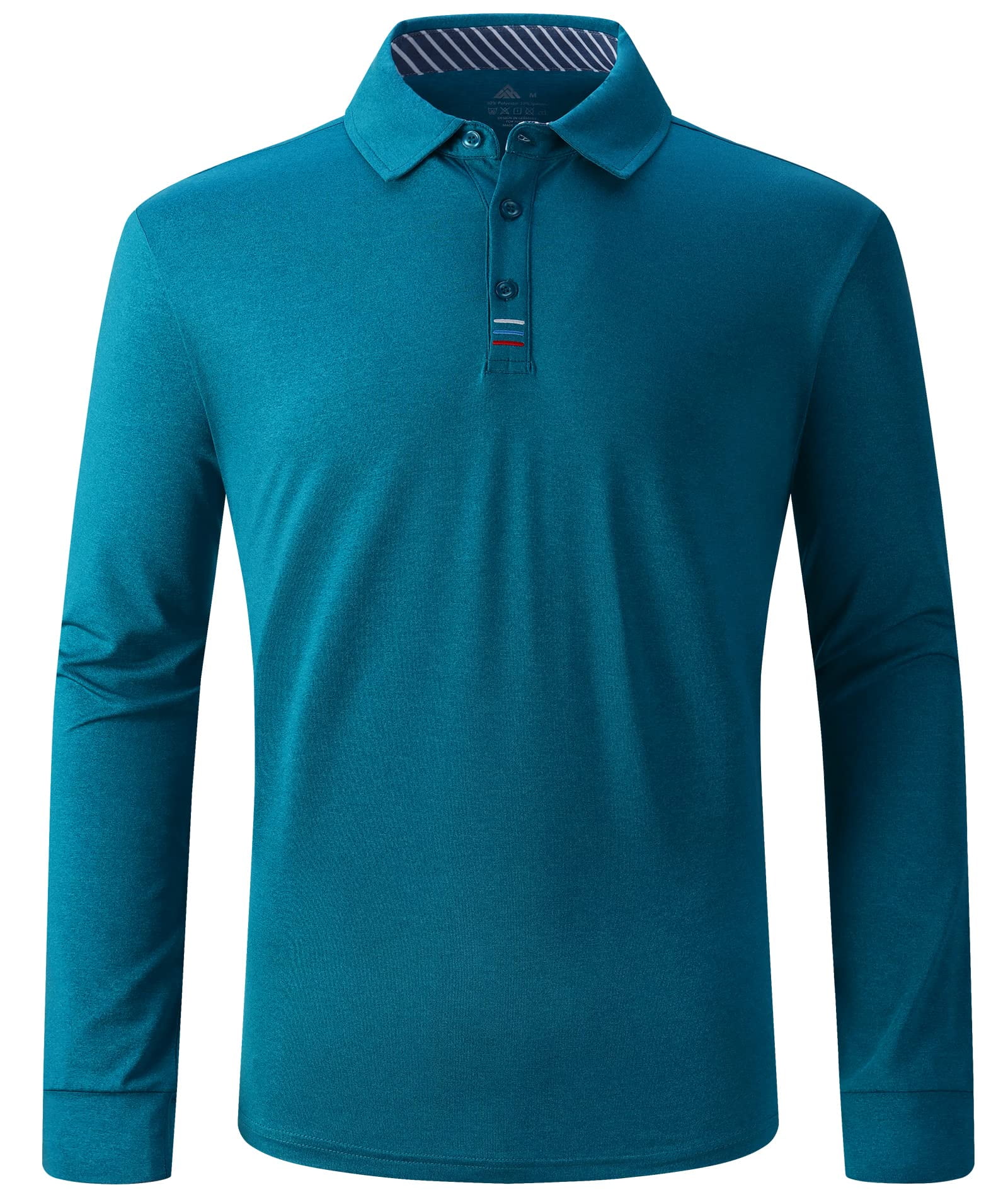 SWISSWELL Golf Shirts for Men Moisture Wicking Long Sleeve Polo Shirts Classic Fit Performance