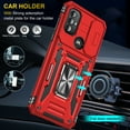 thumbnail image 4 of Motorola Moto G Pure Case with Lens Protection,Ring Holder Cover with Camera Cover & Kickstand Military Grade Shockproof Heavy Duty Protective Support Magnetic Car Mount Holder,Red, 4 of 7