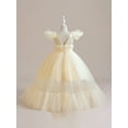 thumbnail image 4 of Bagilaanoe Girls Formal Dress Flying Sleeve A-line Princess Dresses 6-17T Kids Backless Tulle Dress for Wedding Birthday Party Gown, 4 of 9