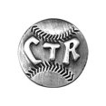 thumbnail image 2 of Pin Ctr Baseball Silver, 2 of 2