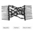 thumbnail image 3 of M Buder Magic Easy Hair Beads Slide Stretchy Comb Clip Stretchable Hairpin for Women Girls, Black (3.35 inches / 8.5 cm), 3 of 5