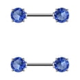 thumbnail image 6 of BodyJewelryOnline Nipple Ring Barbells Surgical Steel Double Round Gem 14G, 6 of 9