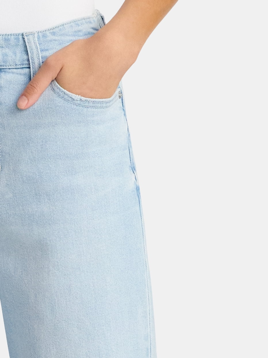 No Boundaries High Rise Baggy Wide Leg Jeans, 30" Inseam, Women’s and Women's Plus