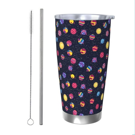 

Vsdgher Planets 20 Oz Stainless Steel Vacuum Insulated Travel Mug Coffee Cup for Home Office Outdoor Works Great for Ice Drinks and Hot Beverage -Straw Two-piece Set