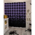 thumbnail image 4 of Halloween Horror Bats on Buffalo Plaid Purple Black Shower Curtain Set ，Waterproof Fabric Shower Curtains Shower Curtains for Bathroom,Bathroom Decor 72"x84", 4 of 6