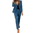 thumbnail image 2 of Meichang Womens 2 Pieces Blazer Outfit Dressy Long Sleeve Open Front Blazer And Slimming Pants Trendy Solid Color Work Suits Set, 2 of 5