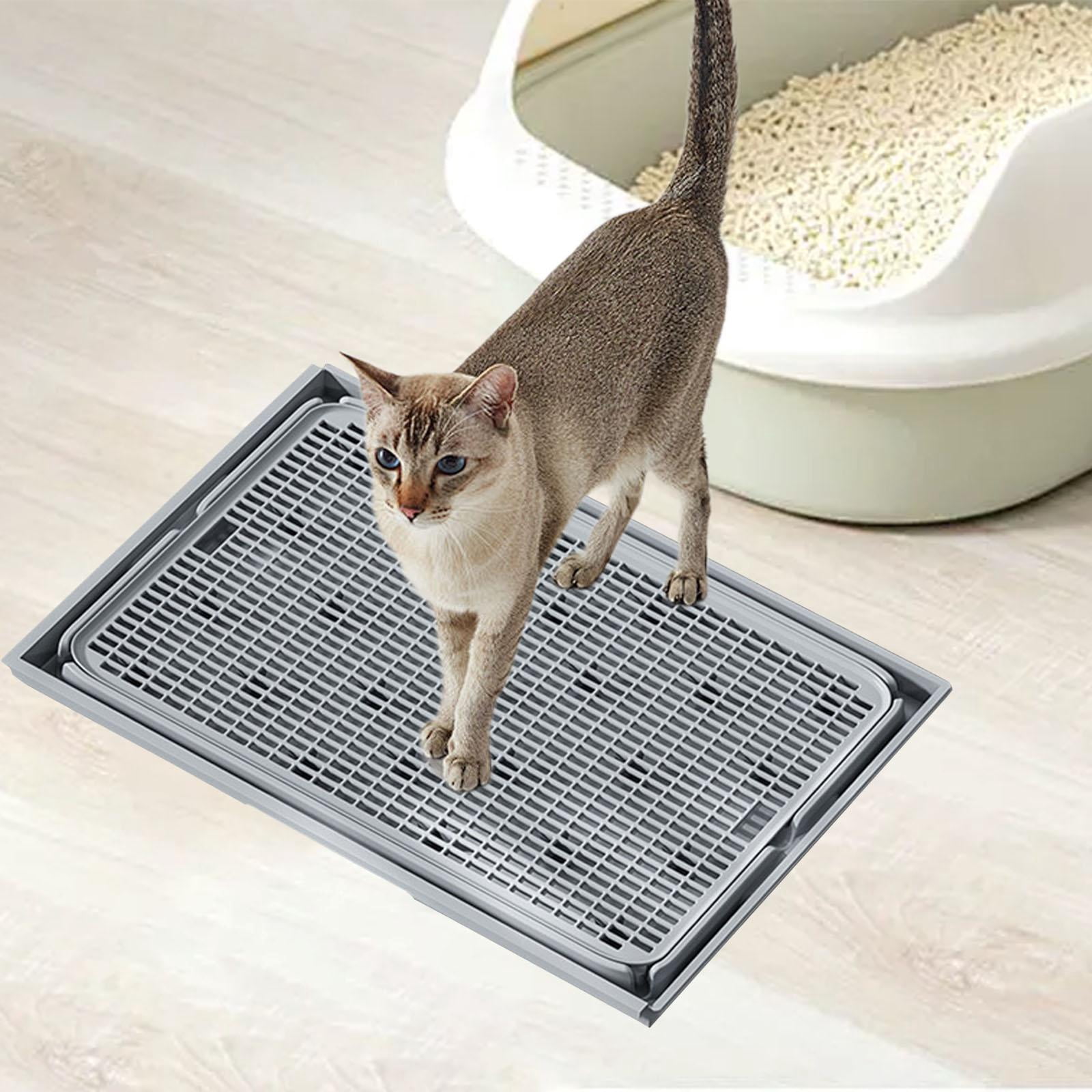 FITYLE Cat Litter Mat Cat Litter Pad Sturdy Lightweight Litter Boxes Mat Cat Litter Catcher Mat Easy Clean Kitty Litter Trapping Mat Light Gray